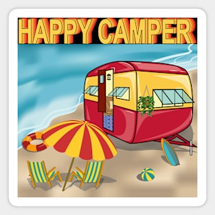 Happy Beach Camper Magnet